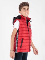 Boy Fashion trend swelling hooded ribbon vest ak213839