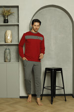 Men's Pajama Set Two Yarn Arm Trotted Cotton Seasonal M70142276
