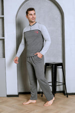 Men's pajama set two yarns in front of the robe cotton seasonal M70162281