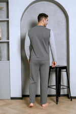 Men's pajama set two yarns in front of the robe cotton seasonal M70162281
