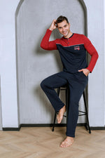 Men's pajama set two yarns in front of the robe cotton seasonal M70162281