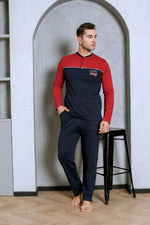 Men's pajama set two yarns in front of the robe cotton seasonal M70162281