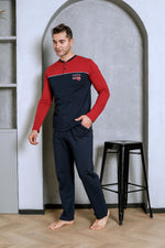 Men's pajama set two yarns in front of the robe cotton seasonal M70162281