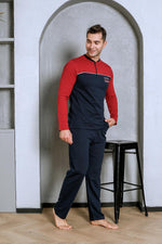 Men's pajama set two yarns in front of the robe cotton seasonal M70162281