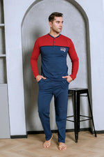 Men's pajama set two yarns in front of the robe cotton seasonal M70162281