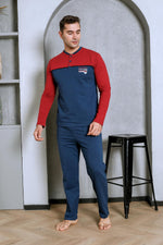 Men's pajama set two yarns in front of the robe cotton seasonal M70162281