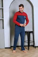 Men's pajama set two yarns in front of the robe cotton seasonal M70162281