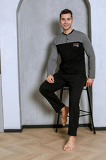 Men's pajama set two yarns in front of the robe cotton seasonal M70162281