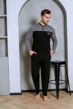 Men's pajama set two yarns in front of the robe cotton seasonal M70162281