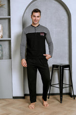 Men's pajama set two yarns in front of the robe cotton seasonal M70162281