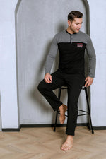 Men's pajama set two yarns in front of the robe cotton seasonal M70162281