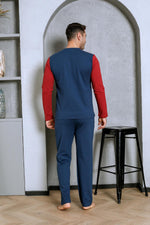 Men's pajama set two yarns in front of the robe cotton seasonal M70162281