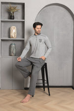 Men's Pajama Set Interlok Shoulder Intermediate Cotton Cotton Seasonal M70042266