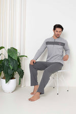 Men's Pajama Set Interlok Front Body Parts Cotton Seasonal M70062268