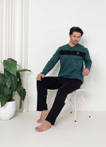 Men's Pajama Set Interlok Front Body Parts Cotton Seasonal M70062268