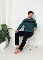 Men's Pajama Set Interlok Front Body Parts Cotton Seasonal M70062268