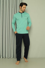 Men's Pajama Set Long Sleeve Mobile Parts Cotton Seasonal M58142264