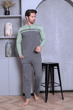 Men's Pajama Set Long Sleeve In front of the Cotton Seasonal M58052263