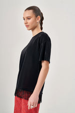Fringed Black T-Shirt