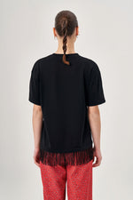 Fringed Black T-Shirt