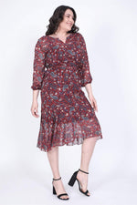 Angelino Chiffon Dress With Flounce Skirt