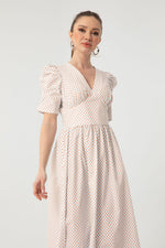 Female Polka Dot Patterned Midi Dress