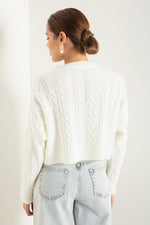 Female Bicycle Collar Braided Knitwear Sweater