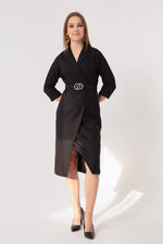 Midi Dress With Female Cruiser Collar