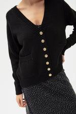 Women'S Gold Button Knitwear Cardigan