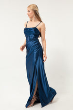 Woman Balen Corset Detailed Slit Long Evening Dress