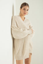 Woman Oversize Striped Knitwear Cardigan