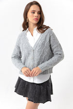 Women'S Knitting Detailed Shredon Knitwear Cardigan