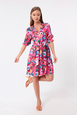 Woman Flower Patterned Mini Dress