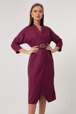 Midi Dress With Female Cruiser Collar