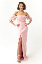 Female Princess Arm Organze Long Evening Dress