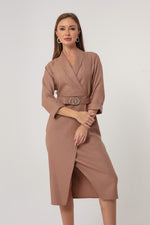 Midi Dress With Female Cruiser Collar