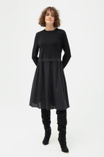 Women'S Bike Collar Midi Knitted Dress