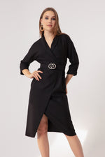 Midi Dress With Female Cruiser Collar