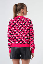 Women'S Bike Collar Patterned Knitwear Sweater