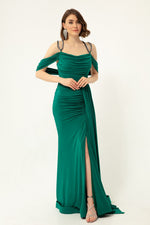 Women'S Stone Hanger Tail Long Evening Dress