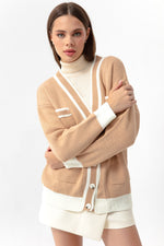 Women'S Pocket Detailed Colorful Knitwear Cardigan