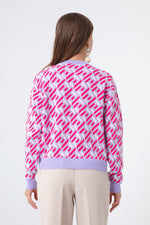 Women'S Bike Collar Patterned Knitwear Sweater