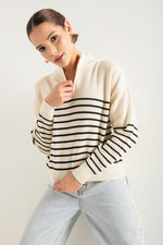 Women Zipper Long Sleeve Knitwear Sweater