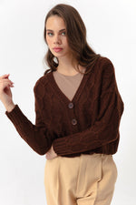 Women'S Knitting Detailed Shredon Knitwear Cardigan