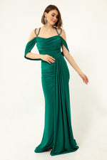 Women'S Stone Hanger Tail Long Evening Dress