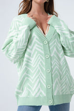 Female Zigzag Pattern Knitwear Cardigan