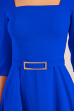 Female Square Neck Arched Midi Dress