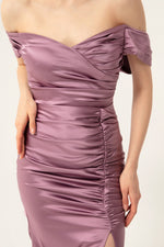 Woman Shirring Detailed Slip Long Evening Dress