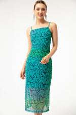 Midi Chiffon Dress With Female Pattern