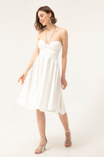 Female Stone Hanger Clash Cut Mini Evening Dress